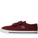 Lacoste Infant Boys Riberac Canvas Trainers Burgundy/Navy/White - Branded Reloaded 