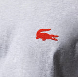 Lacoste Mens Flocked Logo Lounge T-Shirt Argent Chine/Desinvolte Grey - Branded Reloaded 