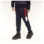 Ripstop Boys Juniors Fleece Memthor Joggers Navy/Red - Branded Reloaded 