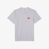 Lacoste Mens Flocked Logo Lounge T-Shirt Argent Chine/Desinvolte Grey - Branded Reloaded 